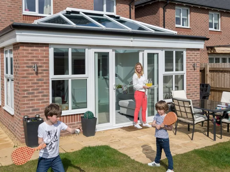 A conservatory during summer