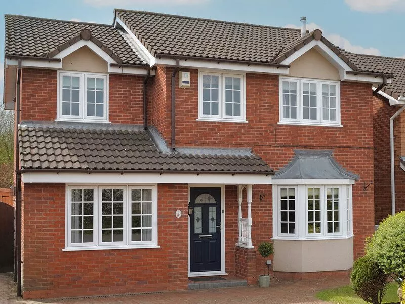 A house with white flush windows