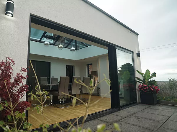 Double Orangery with Roof Lanterns and Eclipse Patio Doors