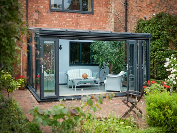 Grey Lean-To Conservatory